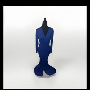 Amazon Long Sleeve Deep Blue Wrap Gown